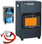 OptiProducts 4.2kw Calor Gas Heater Free Standing Butane Gas Heater Portable Heater with wheels comes + Hose and Regulator, Dark Grey (LQ-H002)