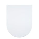 AQUALONA® Premium D Shape Thermoplastic Toilet Seat - Soft Close - Hard-Wearing - Quick Hinge Release - Click, Lift & Clean Technology - Top and Bottom Fittings Included (White D Shape)