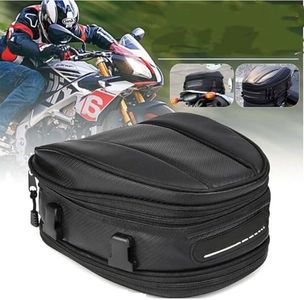 Motorcycle Tail Bag, Motorbike Saddlebags, Waterproof Rear Seat Bike Backpack, Multifunctional Luggage Suitcase, 1680D Fabric Sport Bags, 10 Liters (Black)