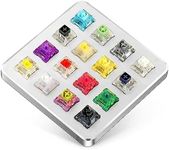 HONKID Switch Tester, Mechanical Keyboard Switch Tester with 16-Key Switches from Akko, Gateron and Kailh, Sturdy Aluminum Construction, Durable and Cool, Silver