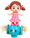 Toyshine 360 Degree Rotating Musical Dancing Girl Toy with Flashing Lights & Bump and Go Action, Activity Play Center Toy for Kids Early Learning Educational - Multi color