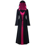 LPFNSF Vintage Witch Dress, Halloween Vampire Costume Women Plus Size, Renaissance Costume Women Medieval Dress (C,5XL)