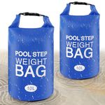 2 Pack Universal Pool Step Weights, 10 L No Breaken Pool Ladder Weights for Above Ground Pools, Waterproof Pool Sand Stair Weights for Pool Steps, Easy&Quick Fill Sand (Blue)