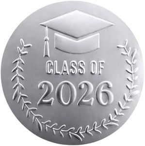 100 Pack Class of 2026 Graduation Stickers – Silver Foil Embossed Labels for Graduates – Metallic Foil Seals for Invitations, Envelopes & Party Favors (Class of 2026 Silver)