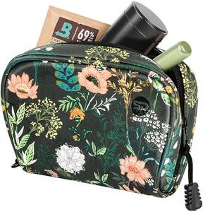 SafeDelux Smell Proof Bag, 6.7"x4.7" Smell Proof Container with Activated Carbon Fiber Liner, Odorless Airtight Travel Organizer & Stylish Gifts for Women (Green-2)