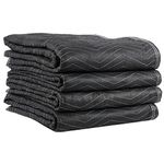 US Cargo Control Econo Deluxe Moving Blankets - 80 Inches Long By 72 Inches Wide - Black/Gray Polyester Material - Durable Protection During A Move Or While In Storage - 4 Pack