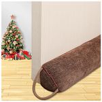 WochiTV Triangle Under Door Draft Stopper Noise Blocker 32 Inches for Door Bottom Air Seal Insulation and Soundproof, Heavy Duty Weather Guard Snake Stripping, Brown