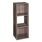 ClosetMaid Cubeicals 3 Cube Storage Shelf Organizer Bookshelf Vertical or Horizontal, Easy Assembly, Wood, Natural Gray Finish