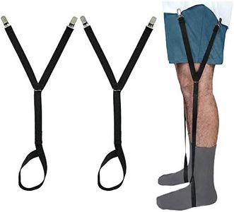 Adjustable Shirt Garters For Men And Women with Foot Loop By Comfy Deluxe - Elastic Shirt Stays With Clip , Easy To Wear & Keeps Shirt Tucked In, For All Types Of Shirts - Mens Shirt Stays