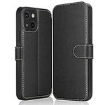 ELESNOW Case for iPhone 15 Plus - 6.7", Premium Leather Wallet Flip Phone Case Cover Magnetic Closure Compatible with Apple iPhone 15 Plus (Black)