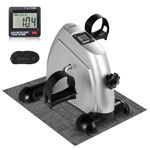 AGM Mini Bike, Mini Exercise Bike Leg Machine Digital Under Desk Bike Foot Cycle Arm & Leg Pedal Machine with LCD Screen Display