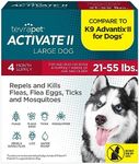 Activate II Flea and Tick Prevention for Dogs | 4 Count | Large Dogs 21-55 lbs | Topical Drops | 4 Months Flea Treatment