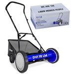 Dvi Manual Push Lawn Mower with 40L Premium Grass Catcher | 18-Inch Reel Push Grass Cutter Machine with 9-Position Height Adjustment with 5 Steel Resharpable Blades for Home, Garden and Yard.