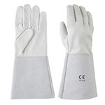 Hand Safety White Goat And Split Leather Tig Weldinf Glove