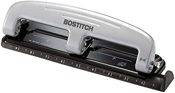 Bostitch Office inPRESS 12 Reduced Effort Three-Hole Punch, Silver/Black (2101)