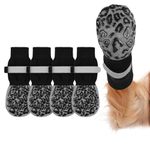 Adiwo 2 Pairs Anti Slip Dog Socks, Dog Paw Protectors with Adjustable Strap, Walking Boots for Injured Paws, Pet Socks Stop Licking, Senior Dogs for Indoor Outdoor Hardwood Floor Walking (M)