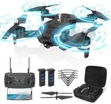 Drone with 1080P HD Camera for Kids/Adults/Beginners | Wipkviey T26 Foldable Drones, RC Quadcopter Toys with Carrying Case, 26-30 Mins Flight, Birthday Present for Boys