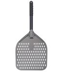 G.a HOMEFAVOR 12inch Perforated Pizza Peel, Professional Rectangular Pizza Paddle, Hard Anodized Aluminum Turning Pizza Oven Peel 12x14 Inch Blade