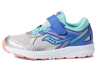 Saucony Unisex Child Cohesion 14 A/C Jr Running Shoe, Silver/Periwinkle/Turq, 9 Wide Little Kid US