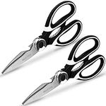 Belle Vous 2 Pack Kitchen Scissors - 21cm/8.3 Inches Stainless Steel Cooking Scissors with Blade Cover - Multipurpose Utility Shears for Chicken, Fish, Bone, Meat, Herbs, Vegetables, BBQ