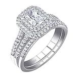 Wuziwen Emerald Wedding Rings for W
