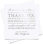 Bliss Collections Wedding Reception Thank You Cards - Pack of 50 Real Silver Foil Cards are a Great Addition to Your Table Centerpiece and Wedding Decorations, 5x5 Cards, Made in the USA