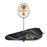 Li-Ning G-Force 5800 Superlite Carbon Fibre Unstrung Badminton Racquet with Free Head Cover| 78 grams (Navy/Grey/Gold)