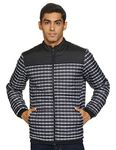 Amazon Brand - House & Shields Men's Polyester Standard Length Quilted Jacket (Hs-A22-Qb-06_Black Chk_Large)