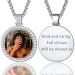 ChainsPro Photo Necklace for Men 5A+ Cubic Zirconia Picture Custom Necklaces Gift for Dad Husband Son Father Lover Boyfriend