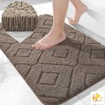 Real Dream Door Mat Microfiber Anti Skid, Non-Slip Bath Rugs, Easier to Dry for Bathroom Floor Rugs, Water Absorbent Mat for Bathroom, Kitchen, Bedroom, Offices Etc (40 x 60 Cm) (Set of 1, Brown)