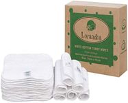 Lorandos 25 Reusable Baby Wipes (15x15cm) white Cotton Terry Wipes Washable Baby Wash Cloths Soft Flannel Cloth Baby Wipes |Suitable For Hand and Faces