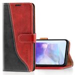 Mulbess Folio Case for Samsung Galaxy A55 5G, Protection Cover, Credit Card Slot, Kick-Stand, Magnetic Leather Wallet- Stylish Wine Red