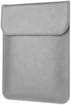 Allinside 15-16 inch Laptop Sleeve Case Compatible with MacBook Air 15 2023-2025/MacBook Pro 16 2021-2024, Waterproof PU Leather Laptop Sleeve Bag Protective Vertical Case Cover, Gray