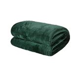 Brentfords Blanket Throw Green, Ultra Soft Warm Fleece Blanket for Bed Sofa Couch Winter Blanket Thick Comfy Fleece Throw, 150x200cm