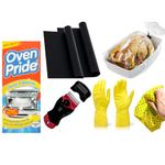 Ultimate Oven Cleaning Kit: Conquer Grime with Oven Pride, Cooktop Scraper, Non-Stick Liner, Microfiber Cloths & Protective Gloves for Effortless Cleaning and a Sparkling Kitchen- Oven Cleaning Bundle