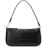 Black Purse Y2k Shoulder Bag Classic Pattern Clutch Purses with Zipper 90s Trendy Tote Handbags for women