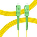 FLYPROFiber 5m/16ft SC/APC to SC/APC Fiber Optic Internet Cable, Single Mode Fiber Patch Cable, Optical Patch Cord for Internet - SIMPLEX - 9/125um OS1/OS2 Compatible LSZH Yellow OD-2.0mm 5M(16ft)