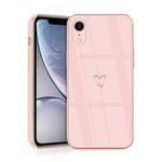 JRIANY for iPhone XR Case, Protective Flexible Silicone Case with Cute Design Love Heart Pattern Shockproof Bumper Cover Compatible with Apple iPhone XR - Pink