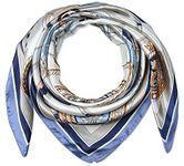 corciova 35" Ladies Satin Square Silk Like Hair Scarves and Wraps Headscarf for Sleeping Carolina Blue White Sailing Boat