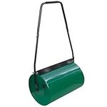 30L/38L/46L Heavy Duty Garden Grass Lawn Roller - Large Water or Sand Filled Drum, Galvanized Steel Construction, Scraper Bar & Collapsible Handle for Levelling Uneven Ground - Green (46 Liter)