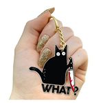 Funny and Cute Black Cat Metal Keychains for Men and Women, Funny Bag Charm for Women