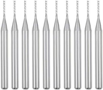 sourcing map Punta de Enrutador de Grabado de fresado de carburo para máquina de PCB, vástago de 1/8" 10 unidades 0,8 mm