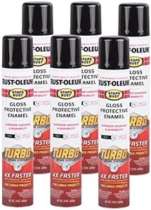 Rust-Oleum 334128-6PK Stops Rust Turbo Spray Paint, 24 oz, Gloss Black, 6 Pack