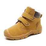YUKTOPA Kids Boys Girls Ankle Snow Boots Winter Outdoor Warm Booties Waterproof Non- Slip Hiking Trekking Walking Shoes with Hook and Loop（Little Kid/Big Kid） Yellow 30