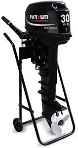 Outboard Boat Motor Cart Outboard Stand Foldable Boat Motor Carrier Cart Dolly Storage Outboard Motor Stand Dolly, 154 LB Heavy Duty Pro Engine Stand with Wear-resistant Rubber Wheels, Black