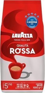 Lavazza, Qualità Rossa, 1 Kg, Coffee Beans, Ideal for Espresso Coffee Machines, with Aromatic Notes of Chocolate and Dried Fruit, Arabica and Robusta, Intensity 5/10, Medium Roasting