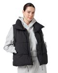 PUFFIT Women's Gilets Sleeveless Waistcoat Quilted Vest Winter Warmer Thick Coat with Pockets Outwear Water Repellent