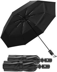Rain-Mate Compact Travel Stick Umbrella - Portable Folding Windproof Umbrella - Auto Open & Close Button