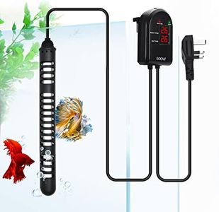 U-picks Aquarium Heater Submersible Fish Tank Heater 500w with External LED Digital Temperature Controller, with Explosion Proof Quartz Glass for 350-500L Aquarium