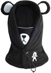 Boys Girls Winter Warm Windproof Balaclava Hat Ski Riding Face Mask Fleece Neck Warmer (Black)